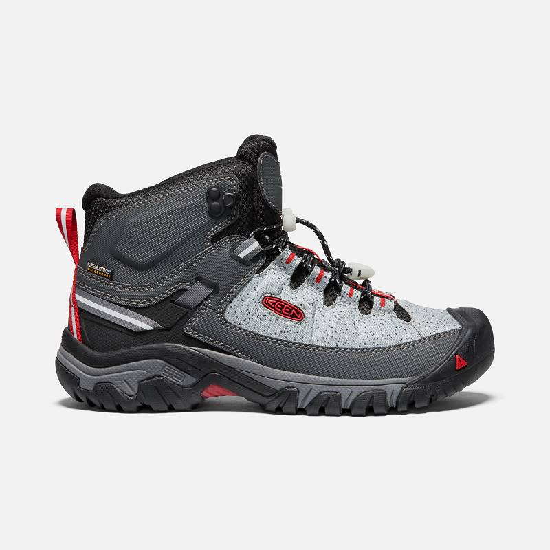 Keen Targhee EXP Mid Waterproof Wanderstiefel Herren DE-17304 Stone/Fire Red - Keen Herrenschuhe Gra